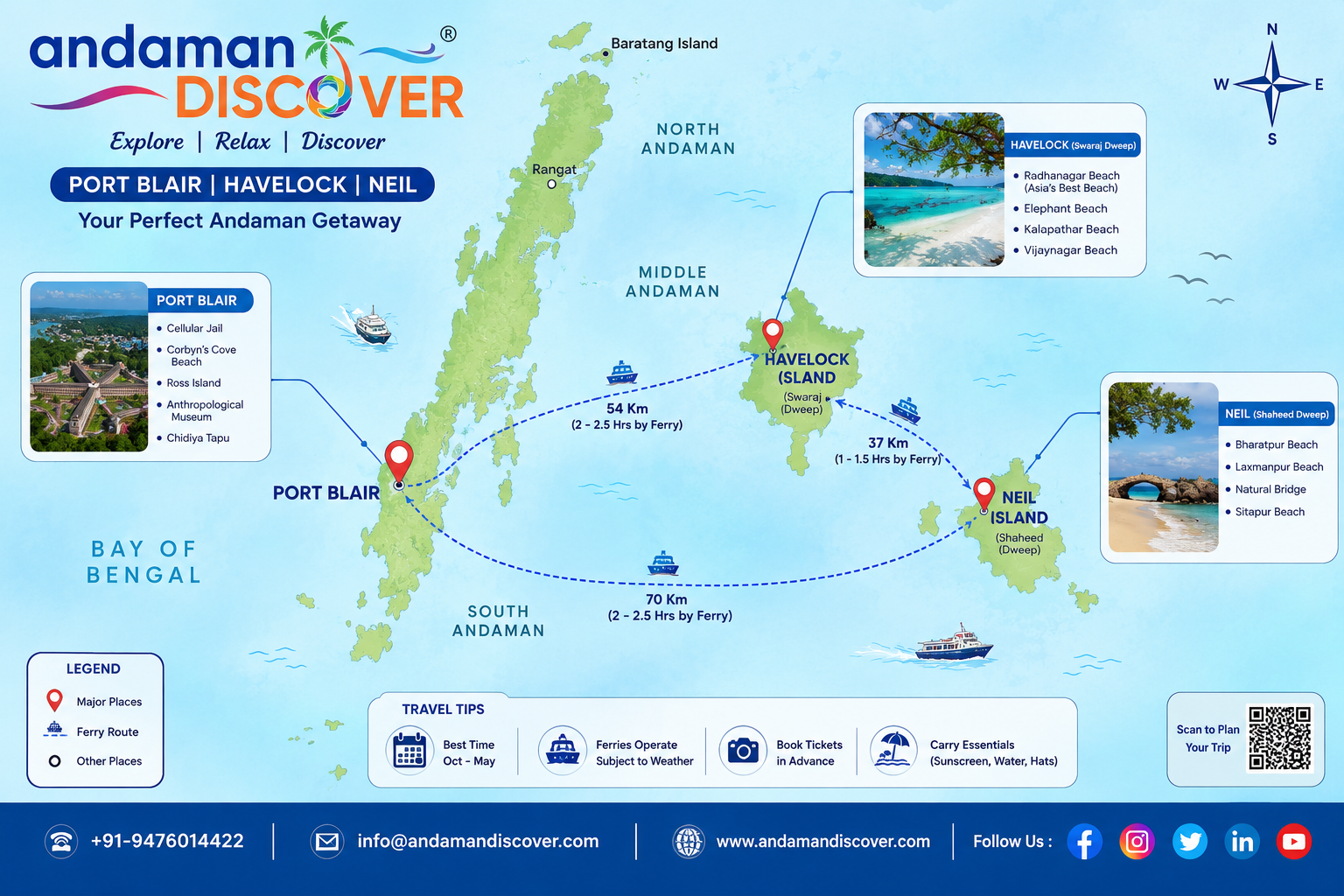 Complete Andaman Tourist Map Guide: Port Blair, Havelock & Neil Island by Andaman Discover