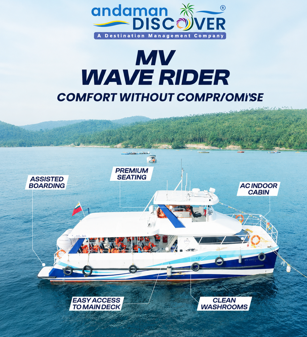 MV Wave Rider – The Most Comfortable Island Transfer for Jolly Buoy & Red Skin Island